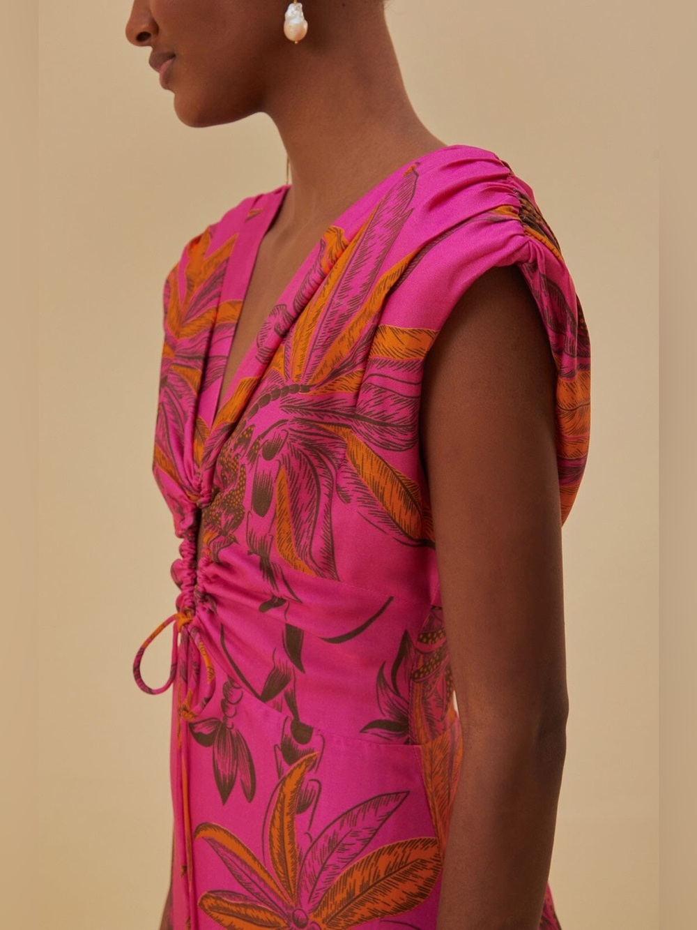 Farm Rio: Pink Beach Forest Maxi Dress - Picture 3 of 12
